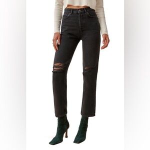 Reformation Black Straight Leg Jeans